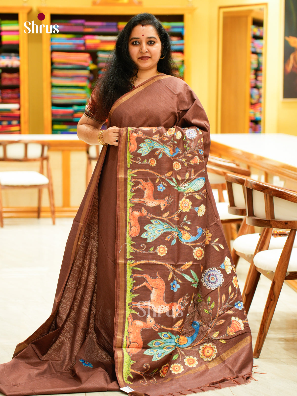 Kalamkari Applique Saree - EGS13033