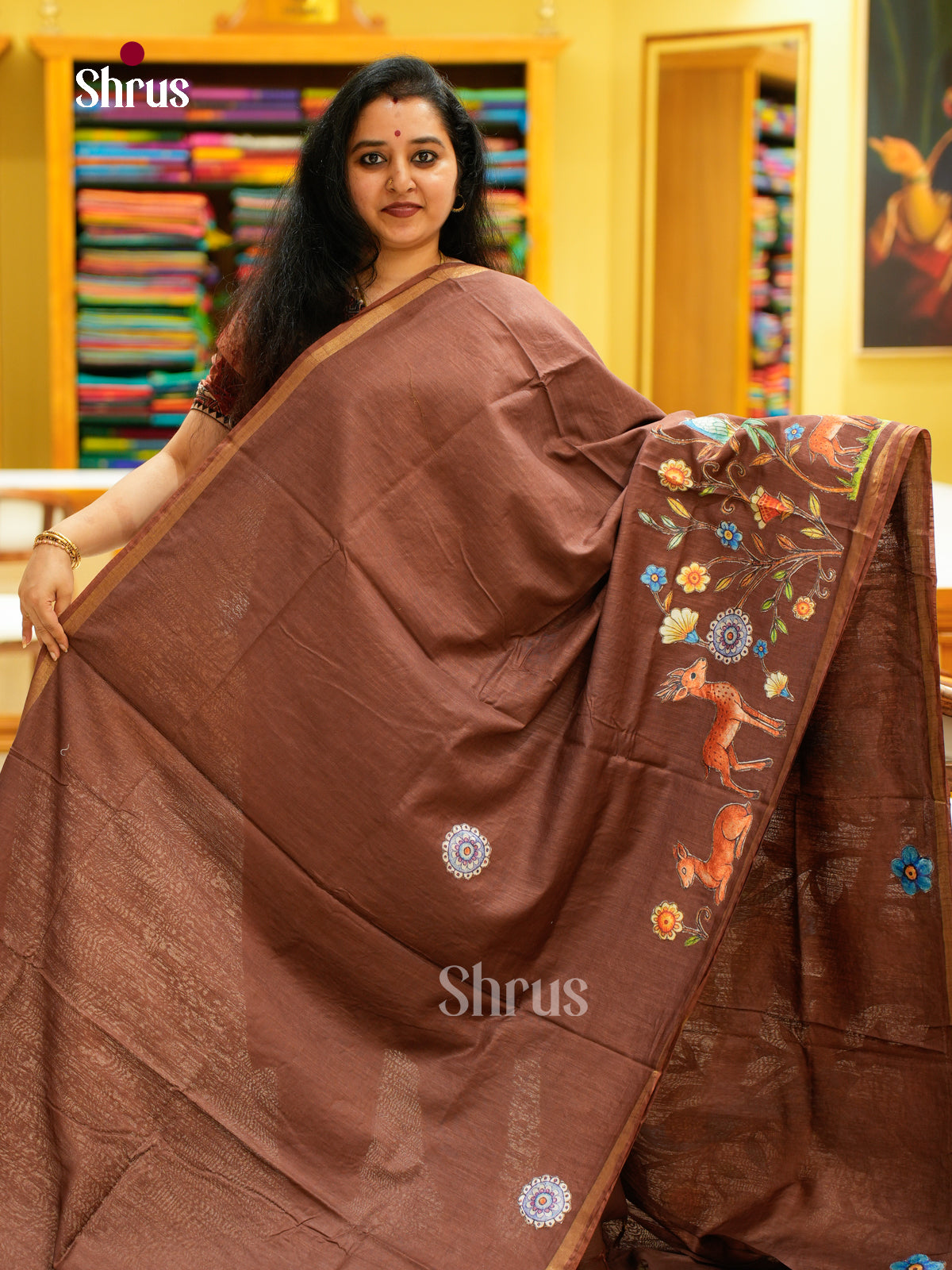 Kalamkari Applique Saree - EGS13033