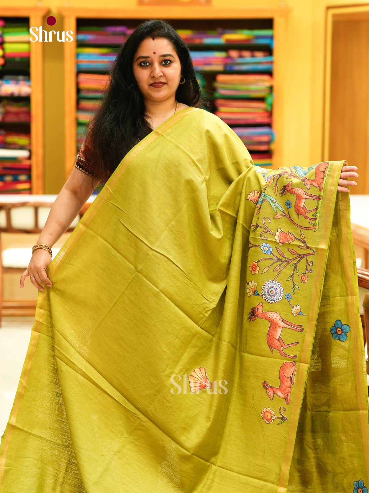 Kalamkari Applique Saree - EGS13041