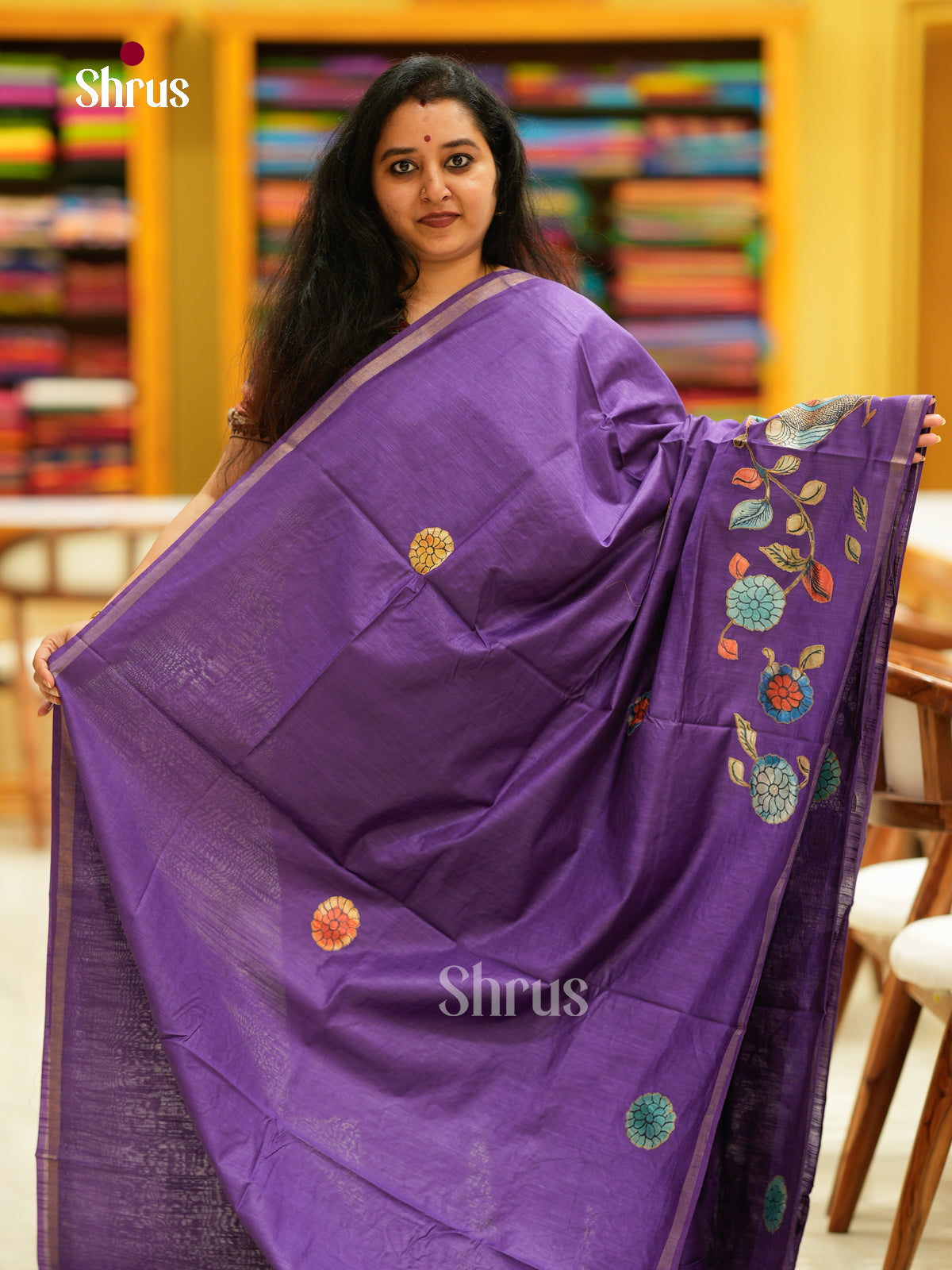 Kalamkari Applique Saree - EGS13045