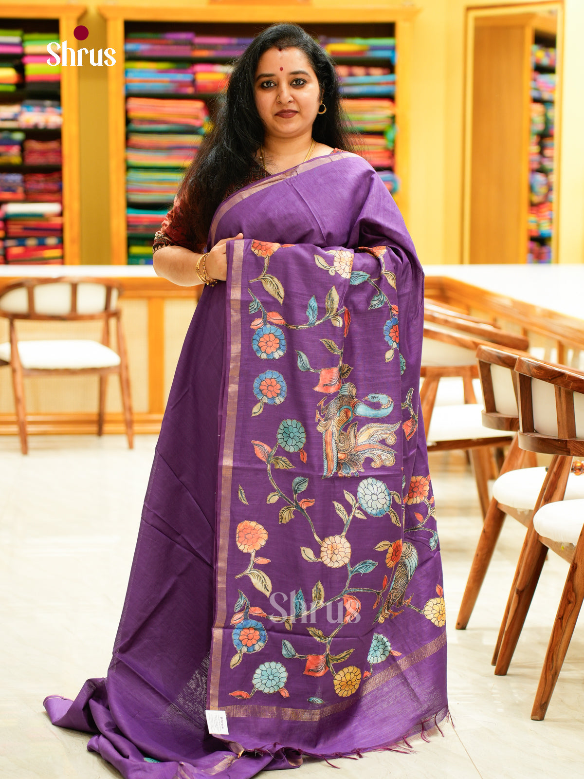 Kalamkari Applique Saree - EGS13047