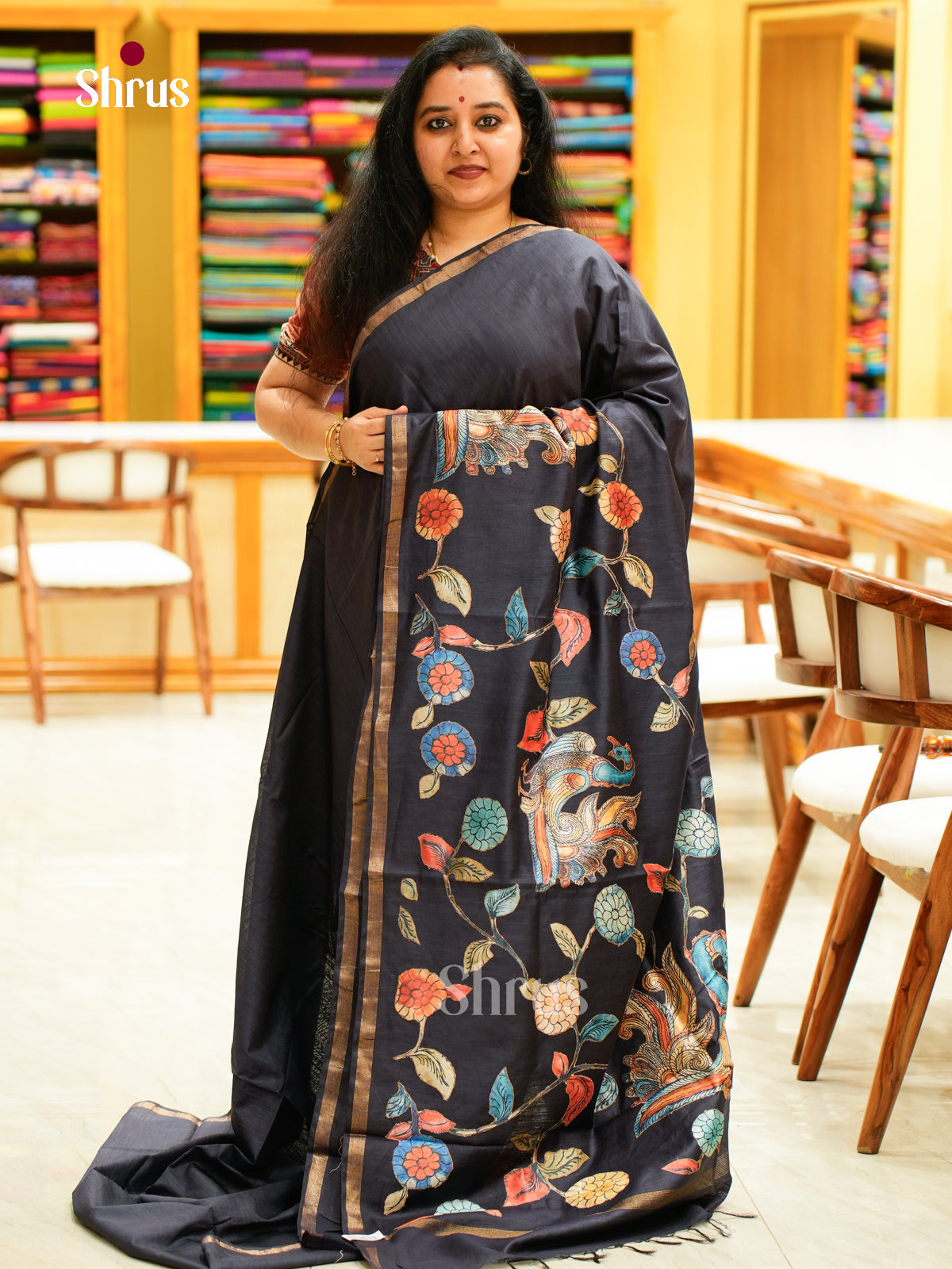 Kalamkari Applique Saree - EGS13048