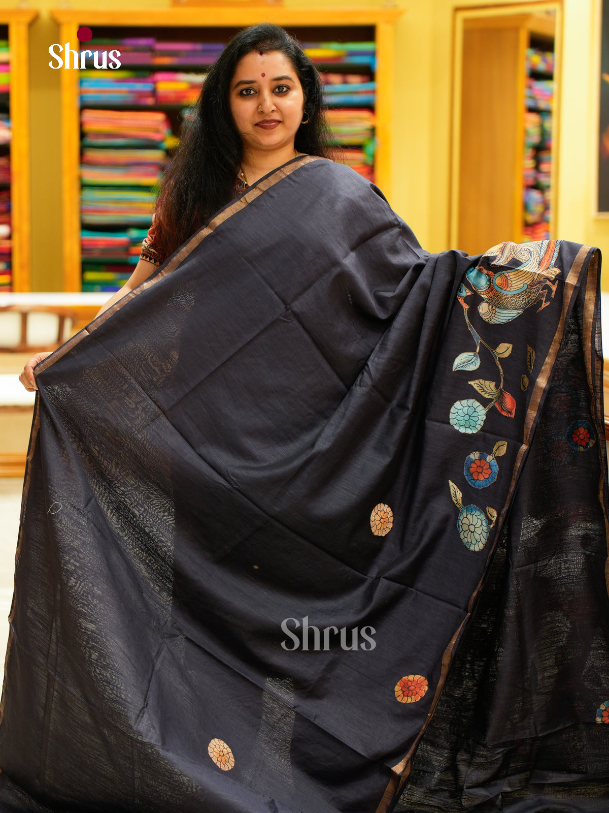 Kalamkari Applique Saree - EGS13048