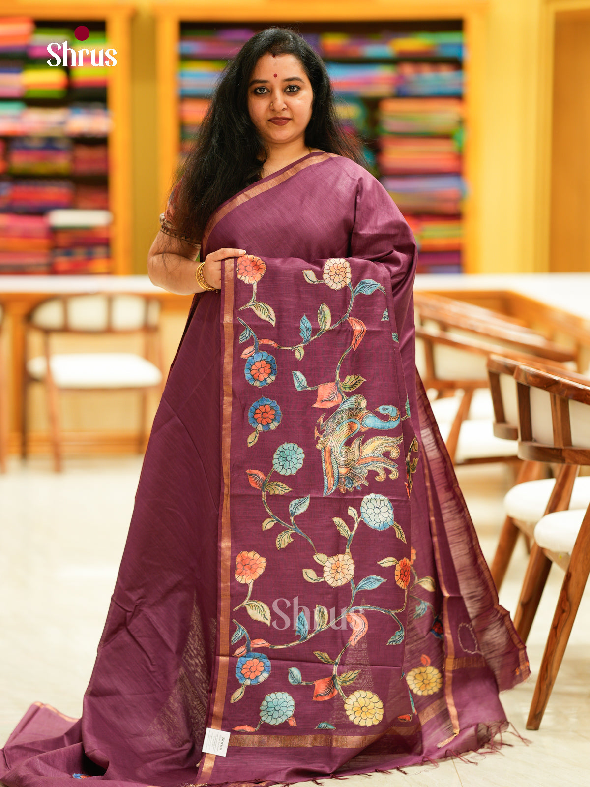 Kalamkari Applique Saree - EGS13049