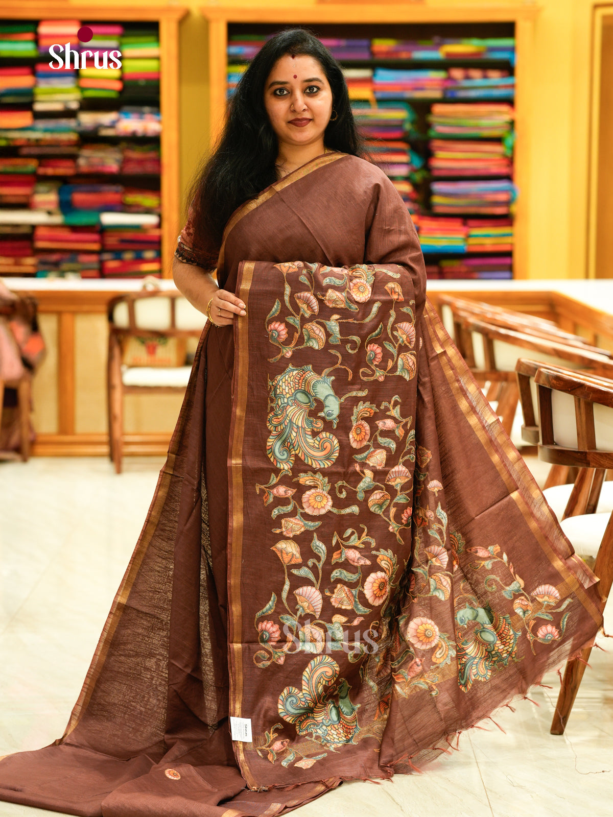 Kalamkari Applique Saree - EGS13052
