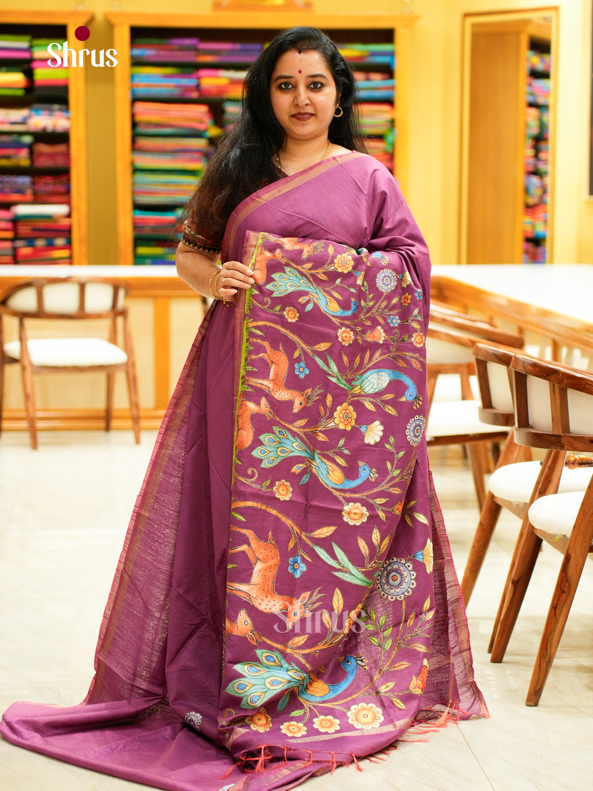 Kalamkari Applique Saree - EGS13054