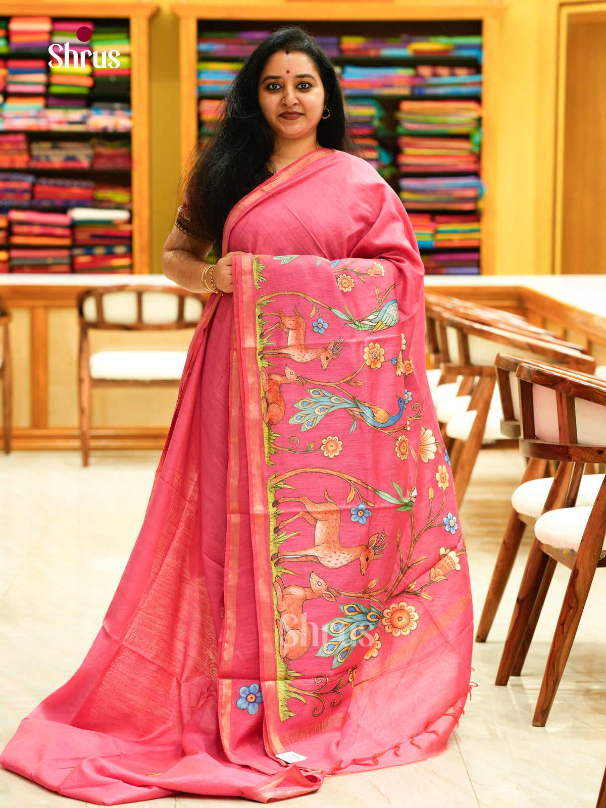 Kalamkari Applique Saree - EGS13055