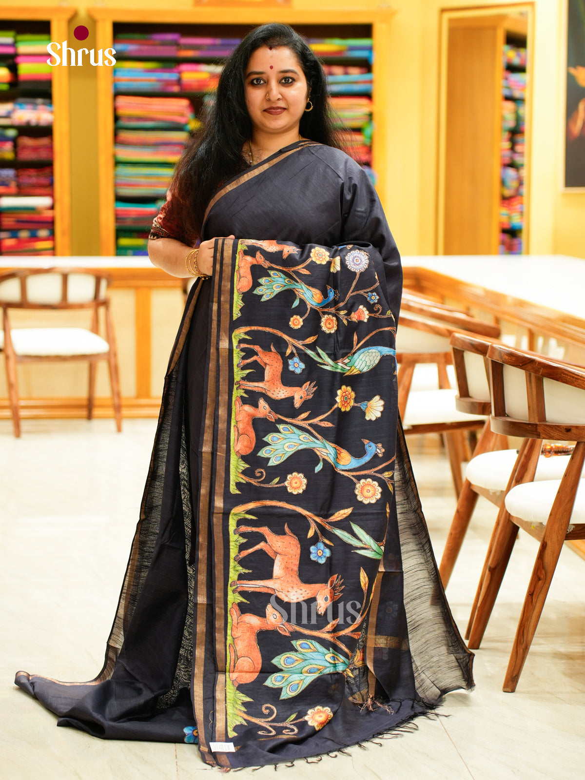 Kalamkari Applique Saree - EGS13056