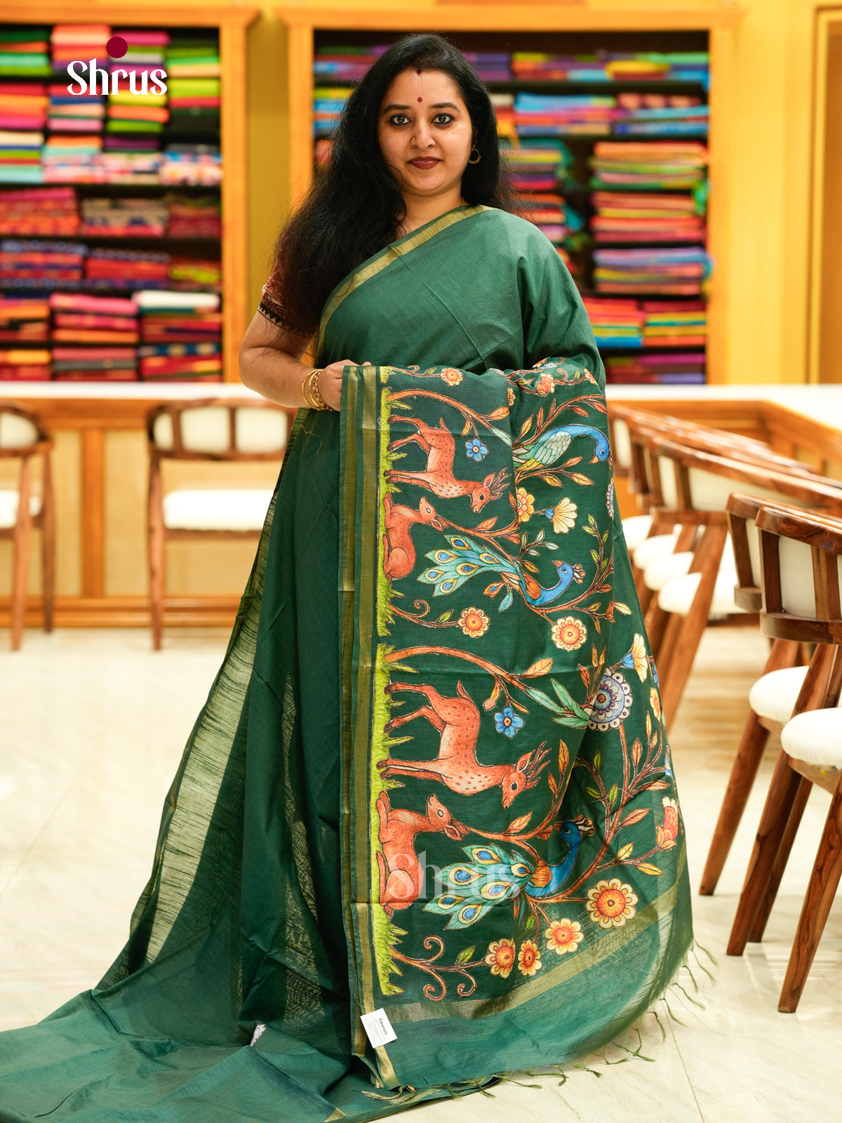 Kalamkari Applique Saree - EGS13059