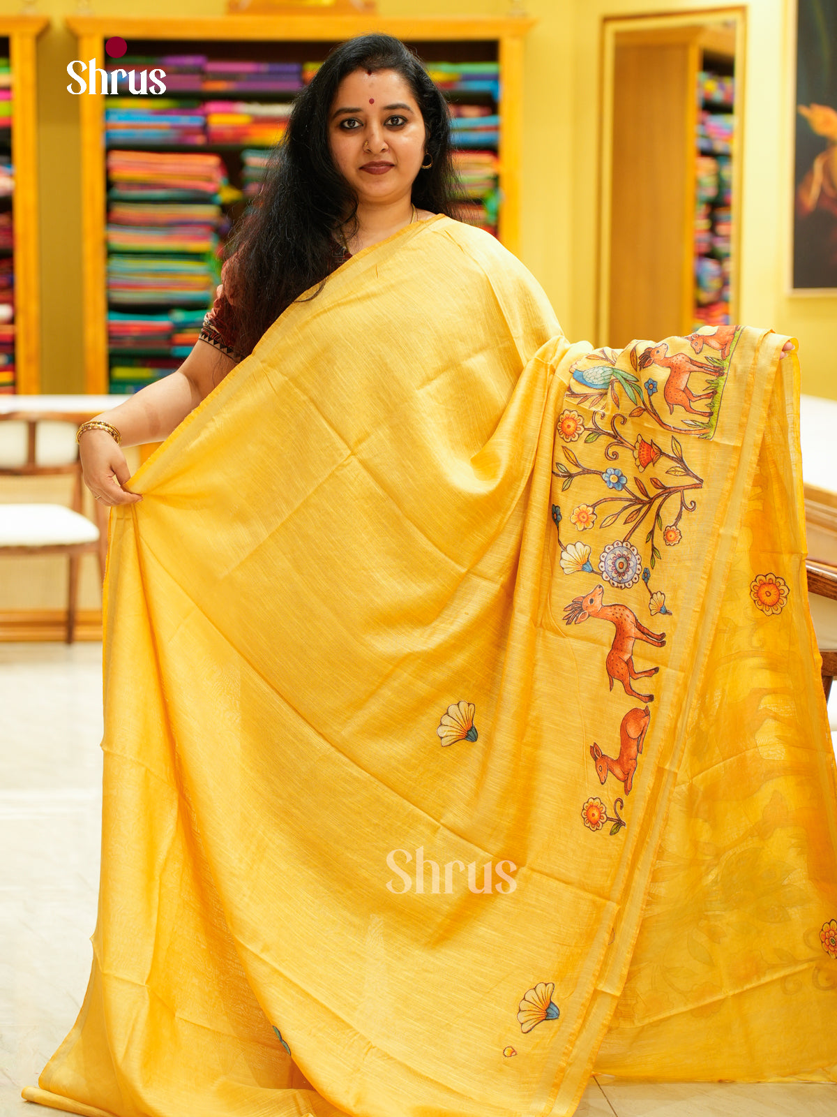 Kalamkari Applique Saree - EGS13060