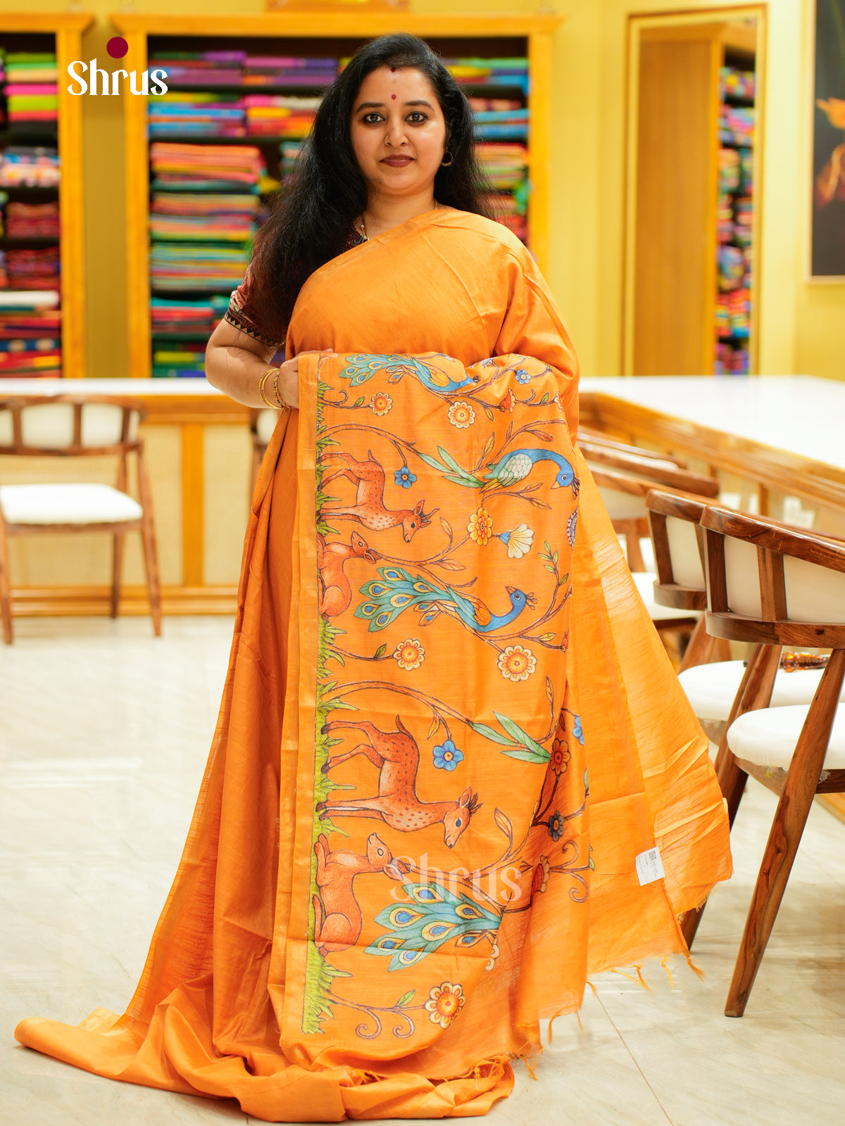 Kalamkari Applique Saree - EGS13061