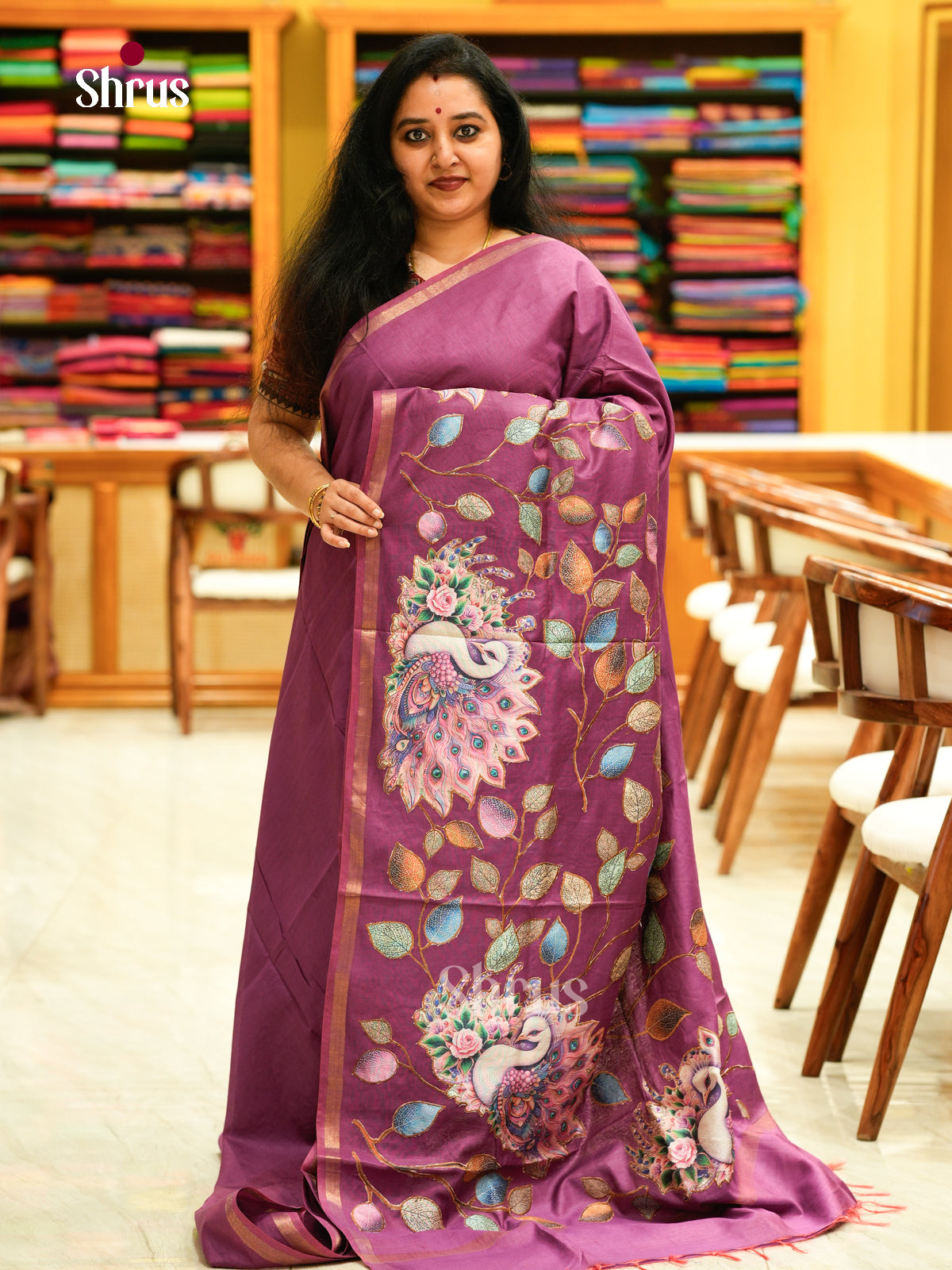 Kalamkari Applique Saree - EGS13065