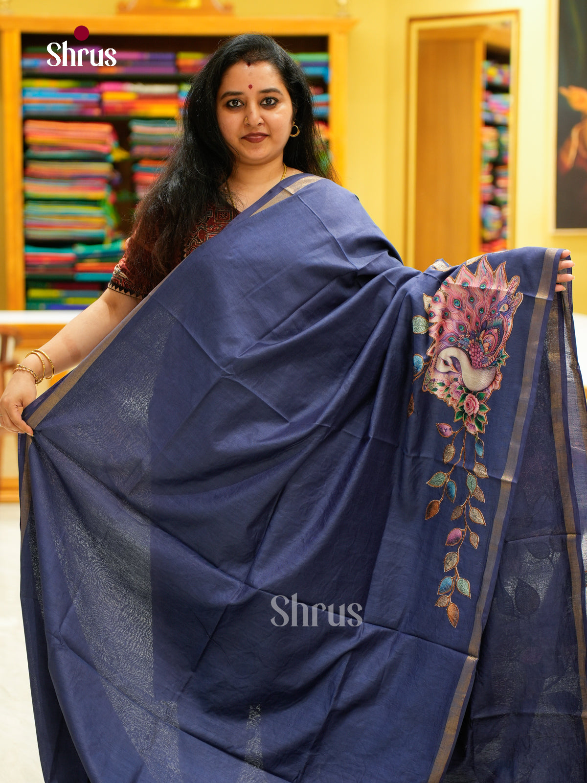 Kalamkari Applique Saree - EGS13066