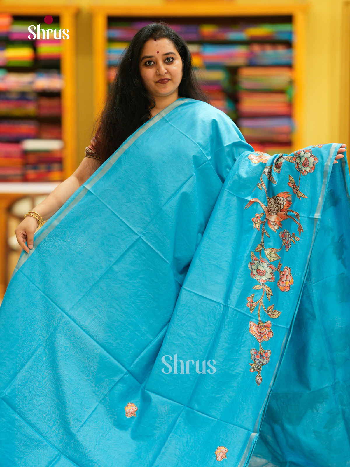 Kalamkari Applique Saree - EGS13071