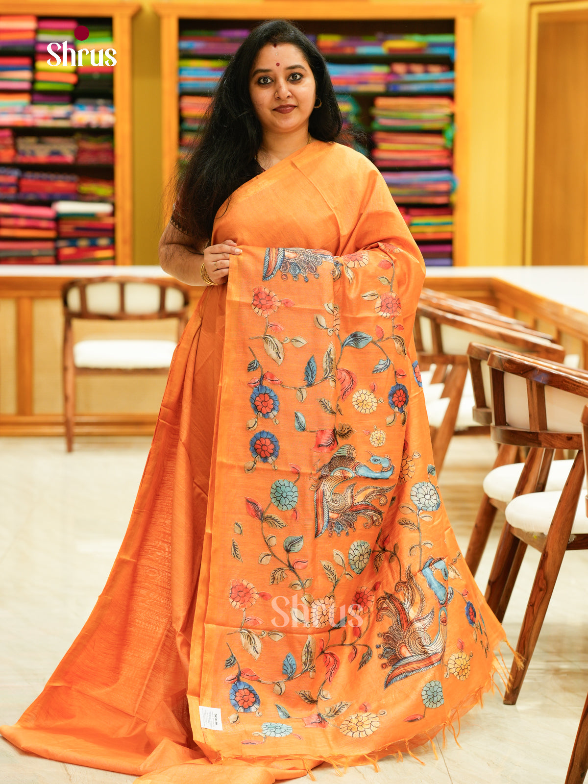 Kalamkari Applique Saree - EGS13073