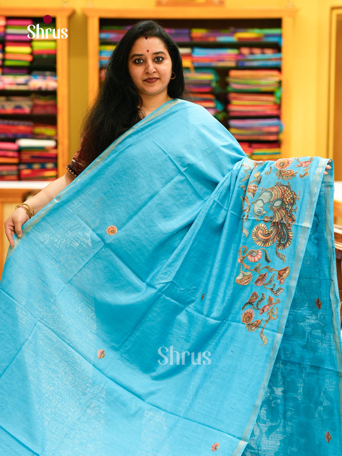 Kalamkari Applique Saree - EGS13079