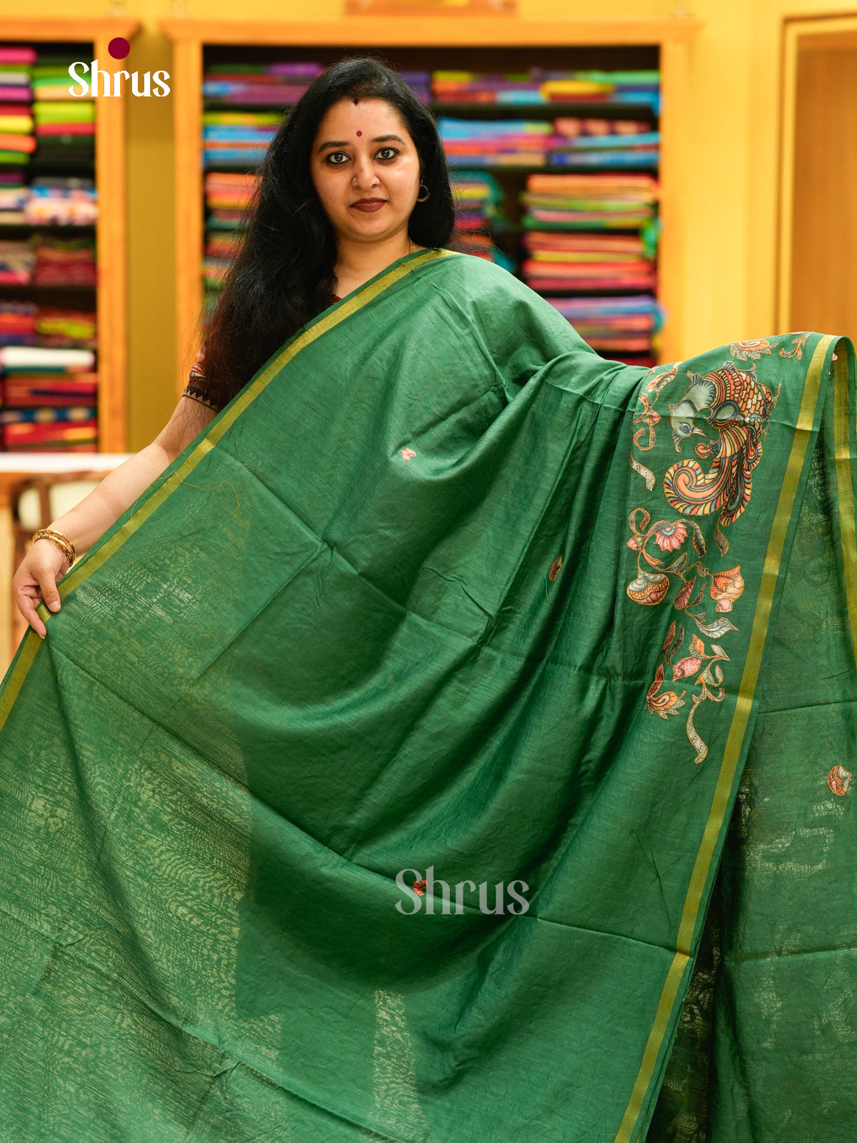 Kalamkari Applique Saree - EGS13080