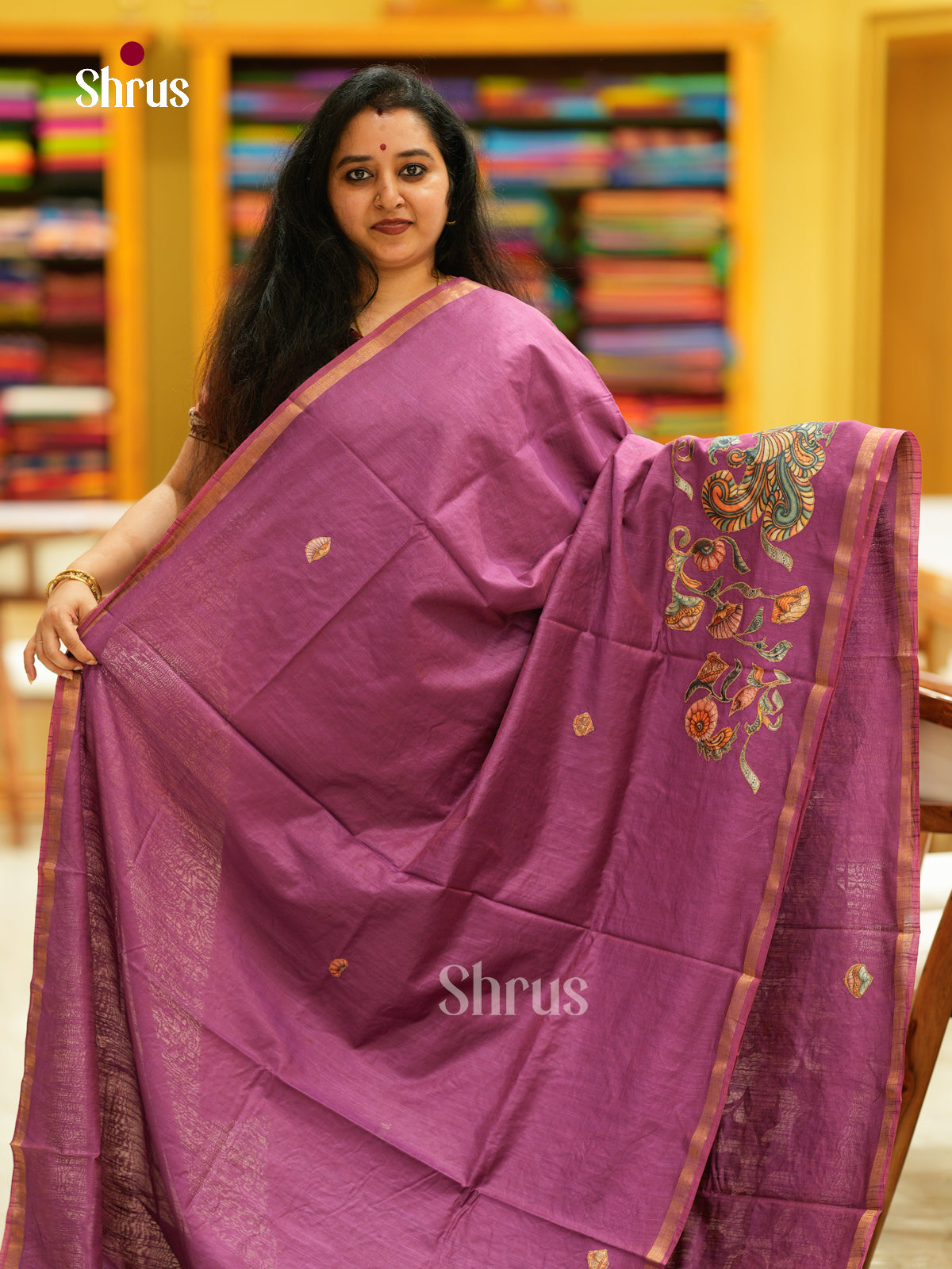 Kalamkari Applique Saree - EGS13083