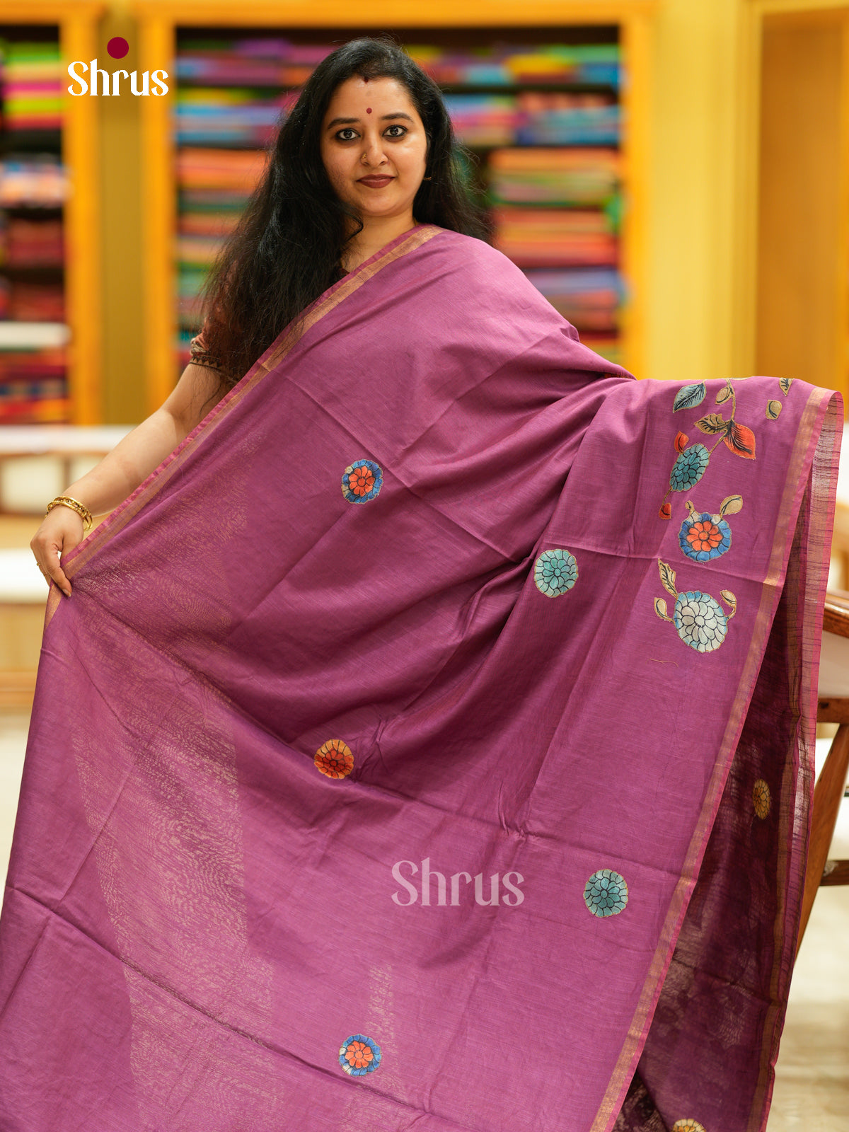 Kalamkari Applique Saree - EGS13086