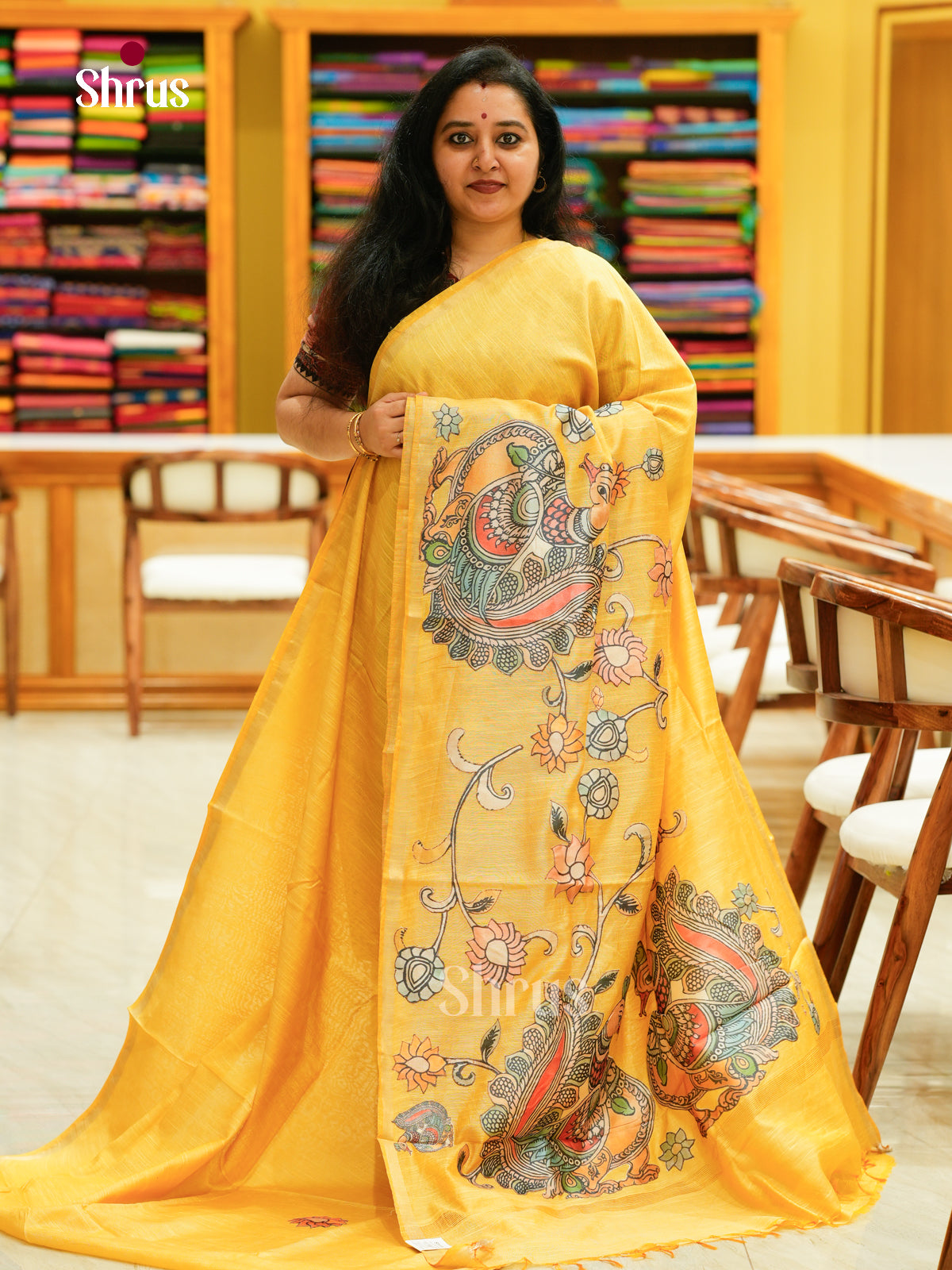 Kalamkari Applique Saree - EGS13092