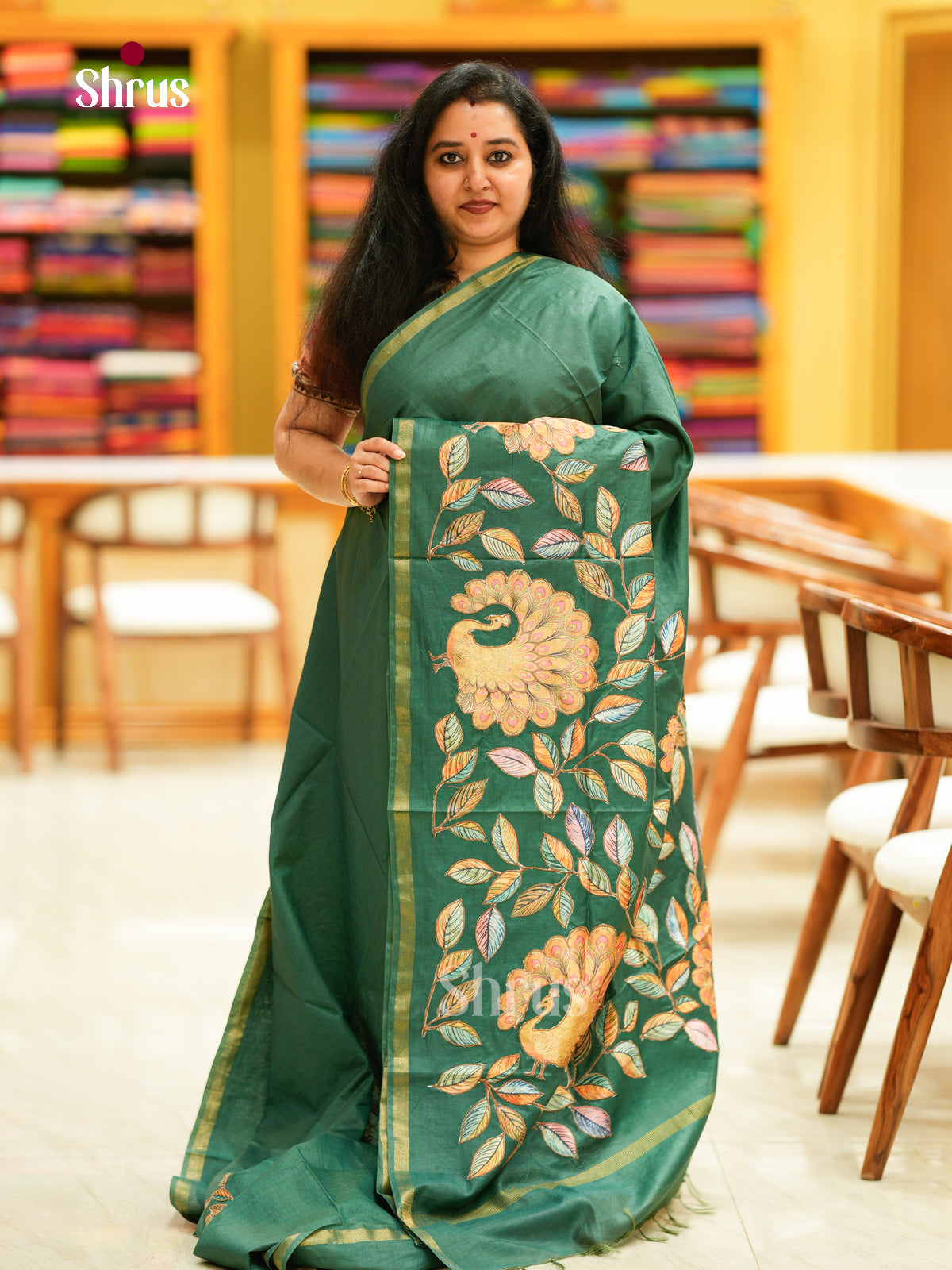 Kalamkari Applique Saree - EGS13095