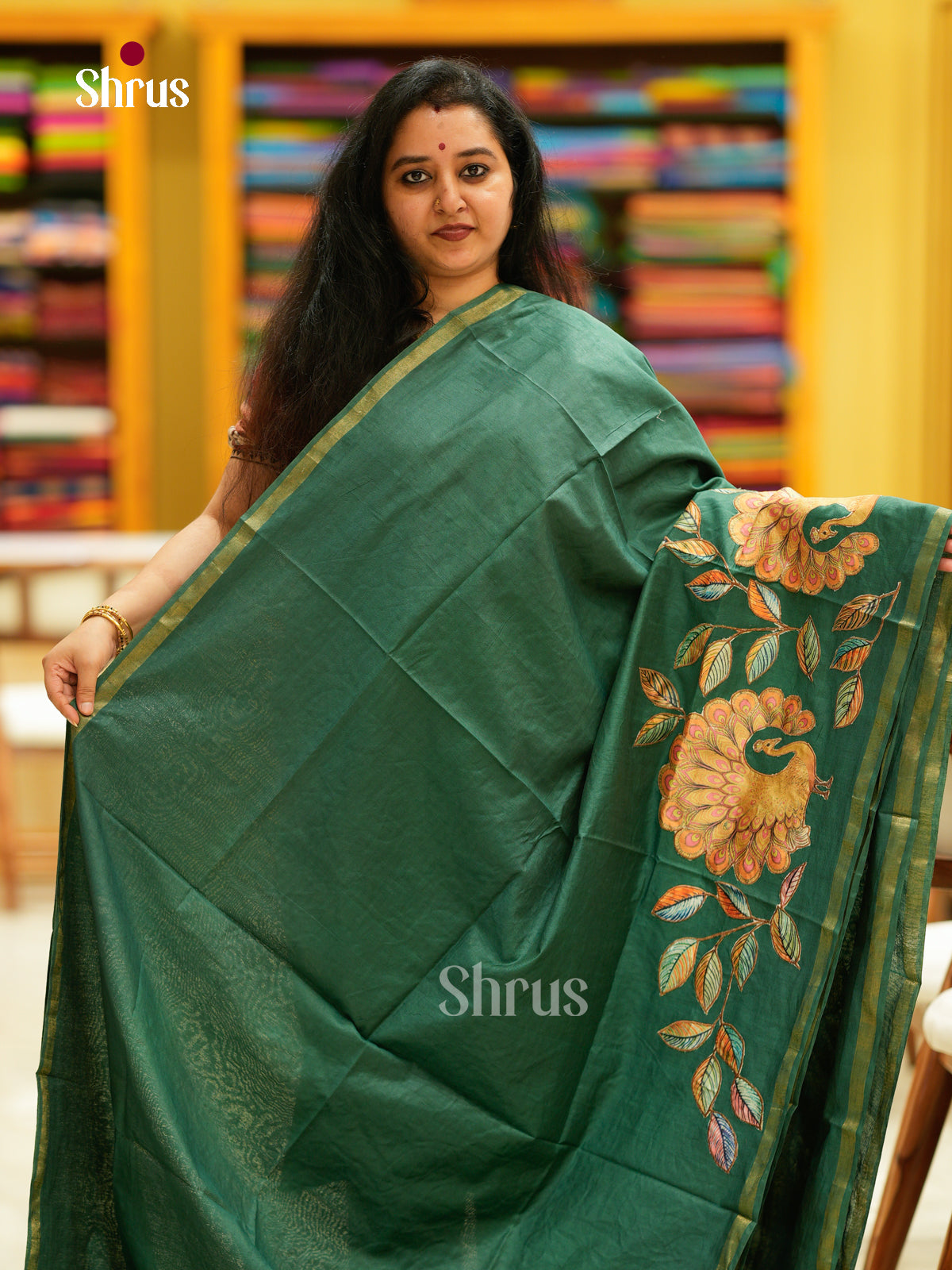 Kalamkari Applique Saree - EGS13095