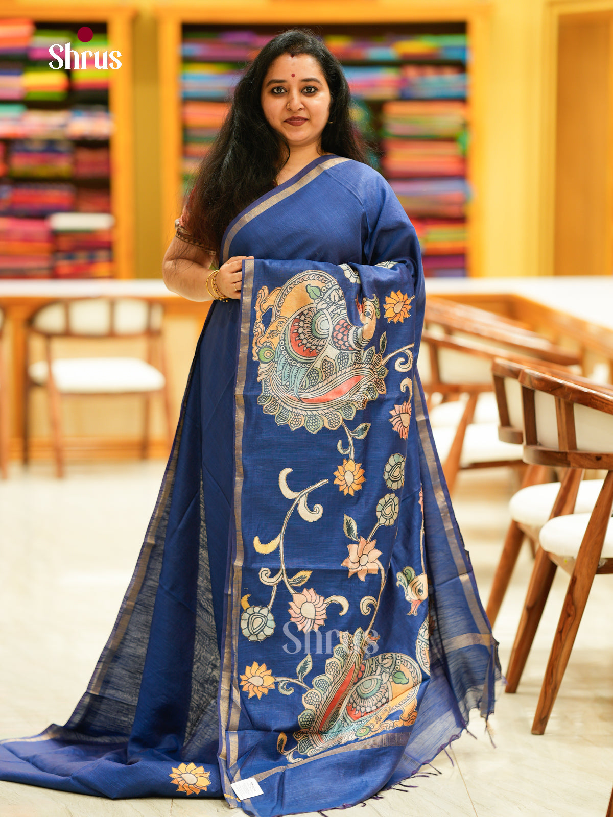 Kalamkari Applique Saree - EGS13103
