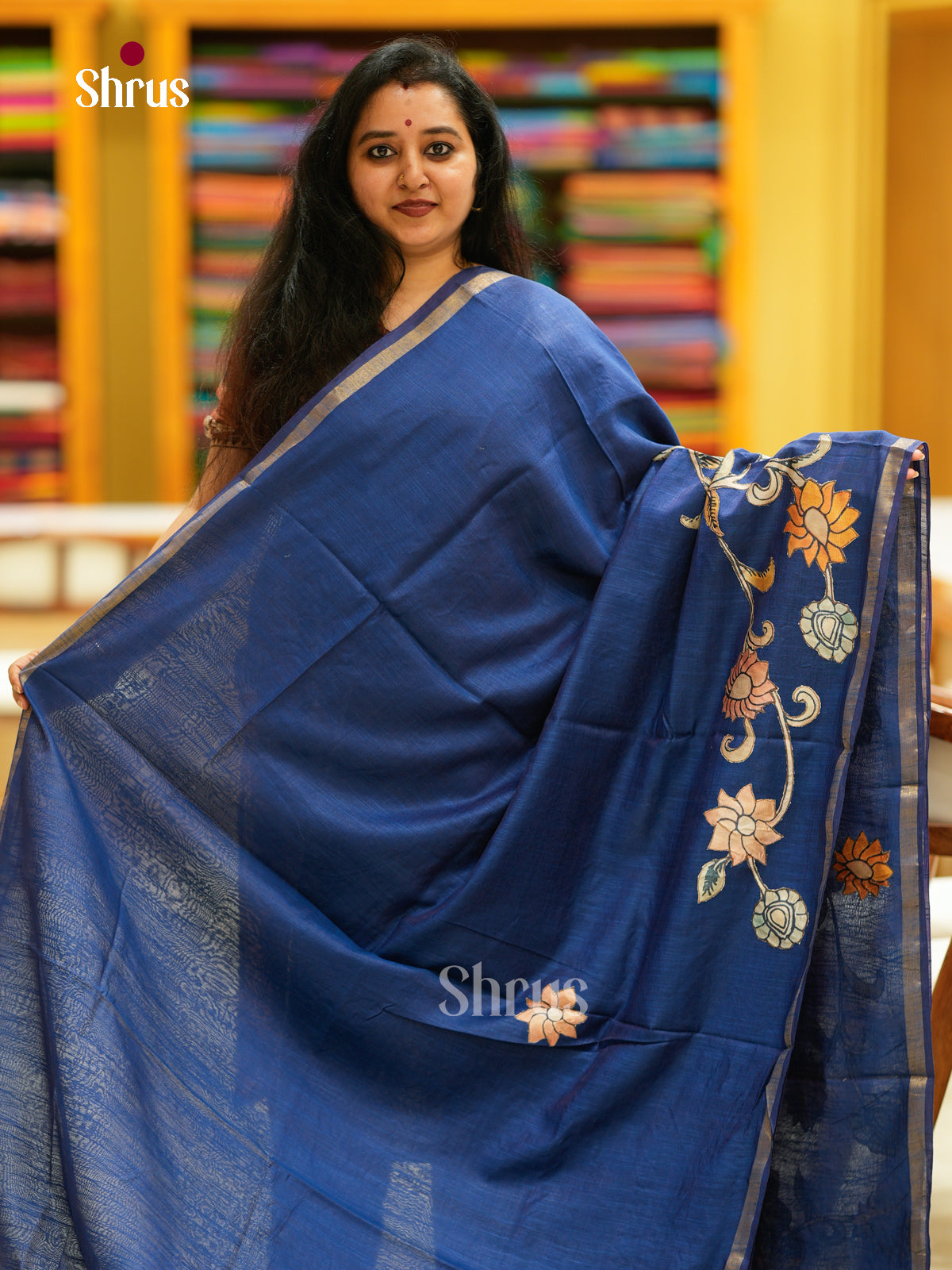 Kalamkari Applique Saree - EGS13103