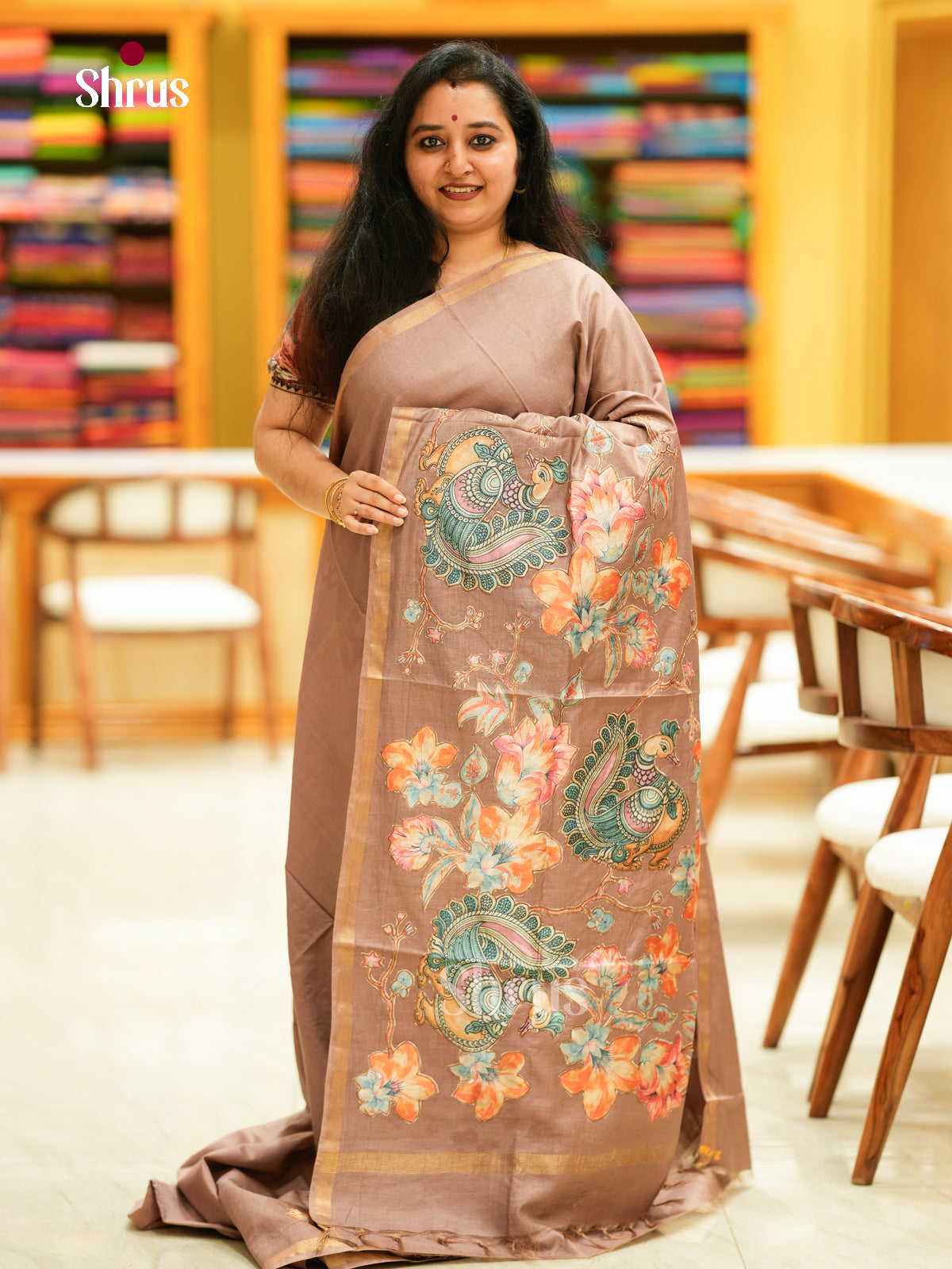 Kalamkari Applique Saree - EGS13112