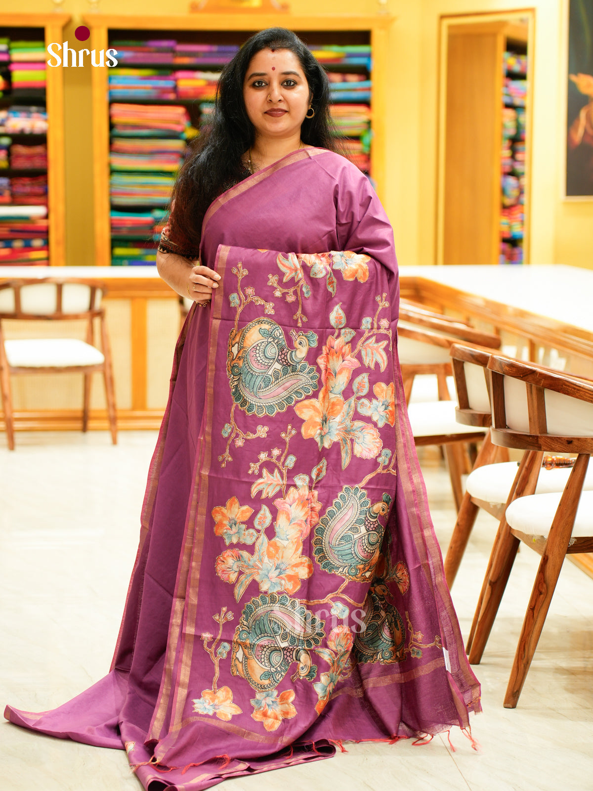 Kalamkari Applique Saree - EGS13113