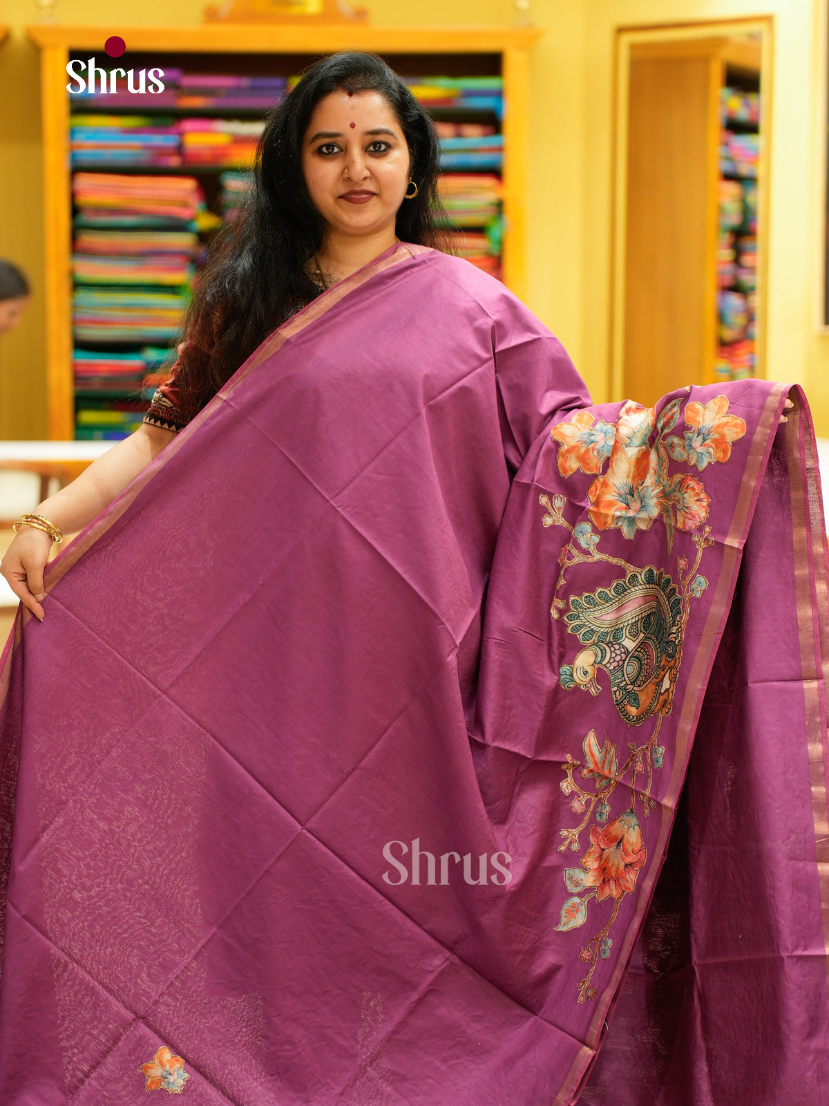 Kalamkari Applique Saree - EGS13113