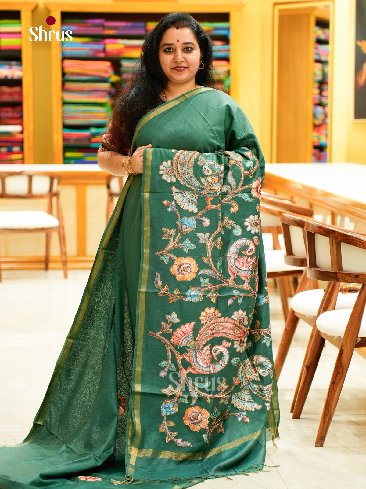 Kalamkari Applique Saree - EGS13124