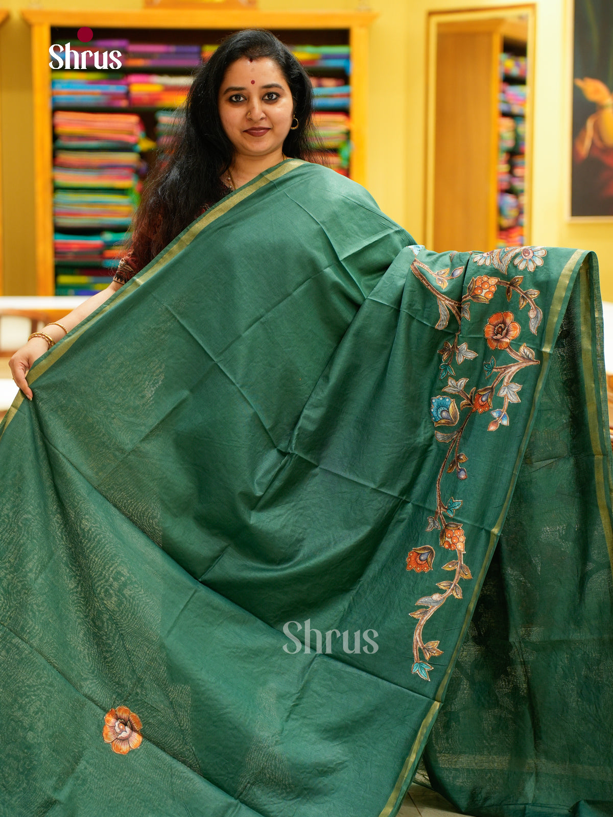 Kalamkari Applique Saree - EGS13124