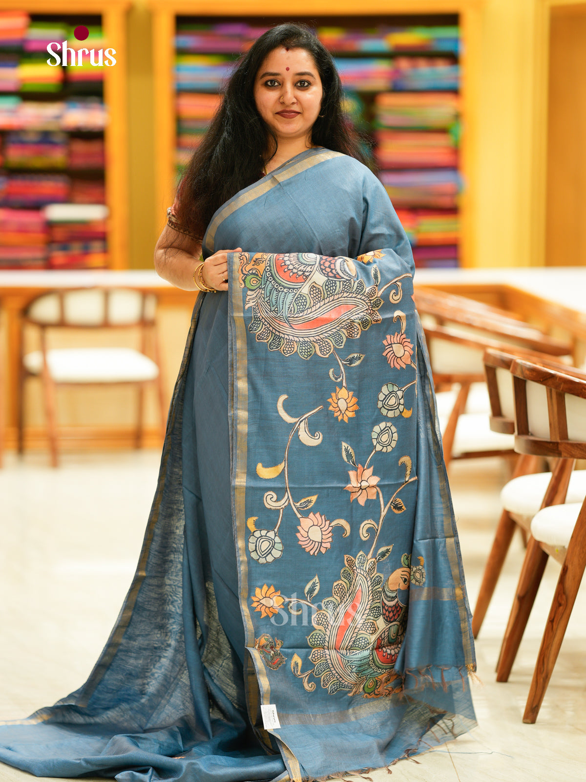Kalamkari Applique Saree - EGS13137