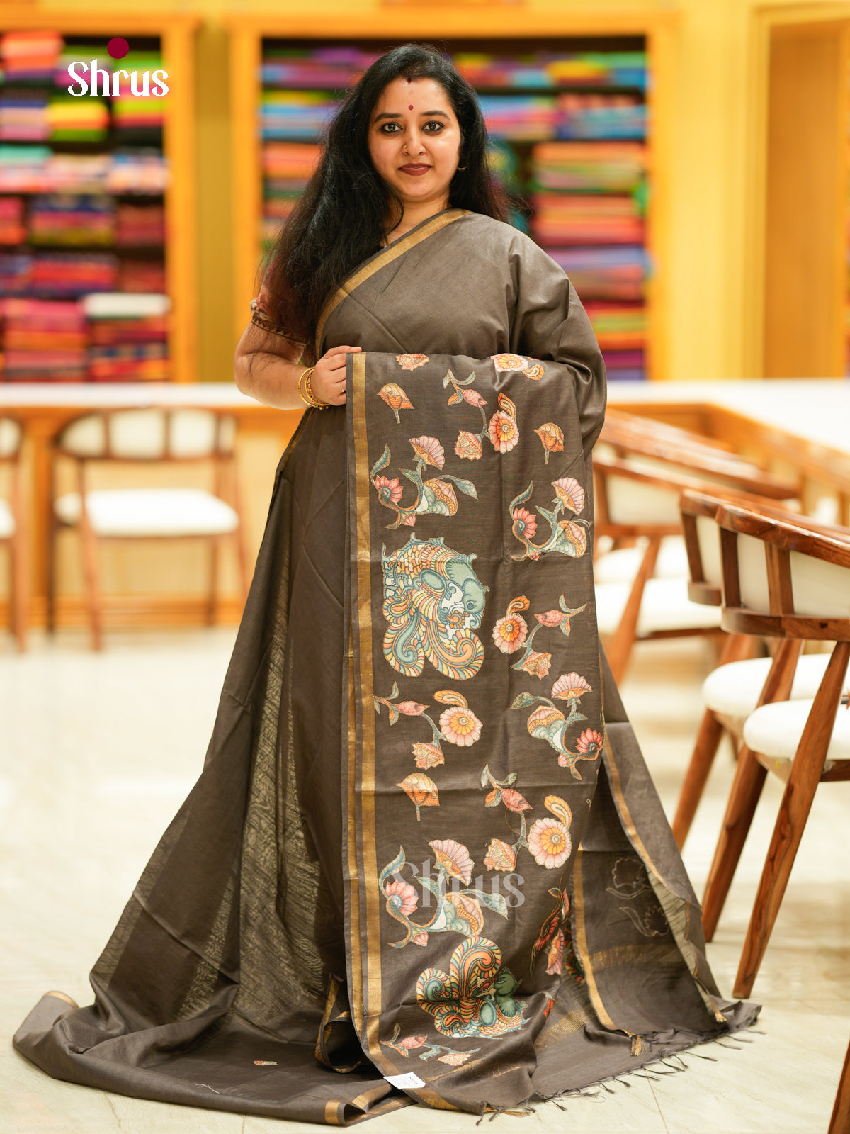 Kalamkari Applique Saree - EGS13140