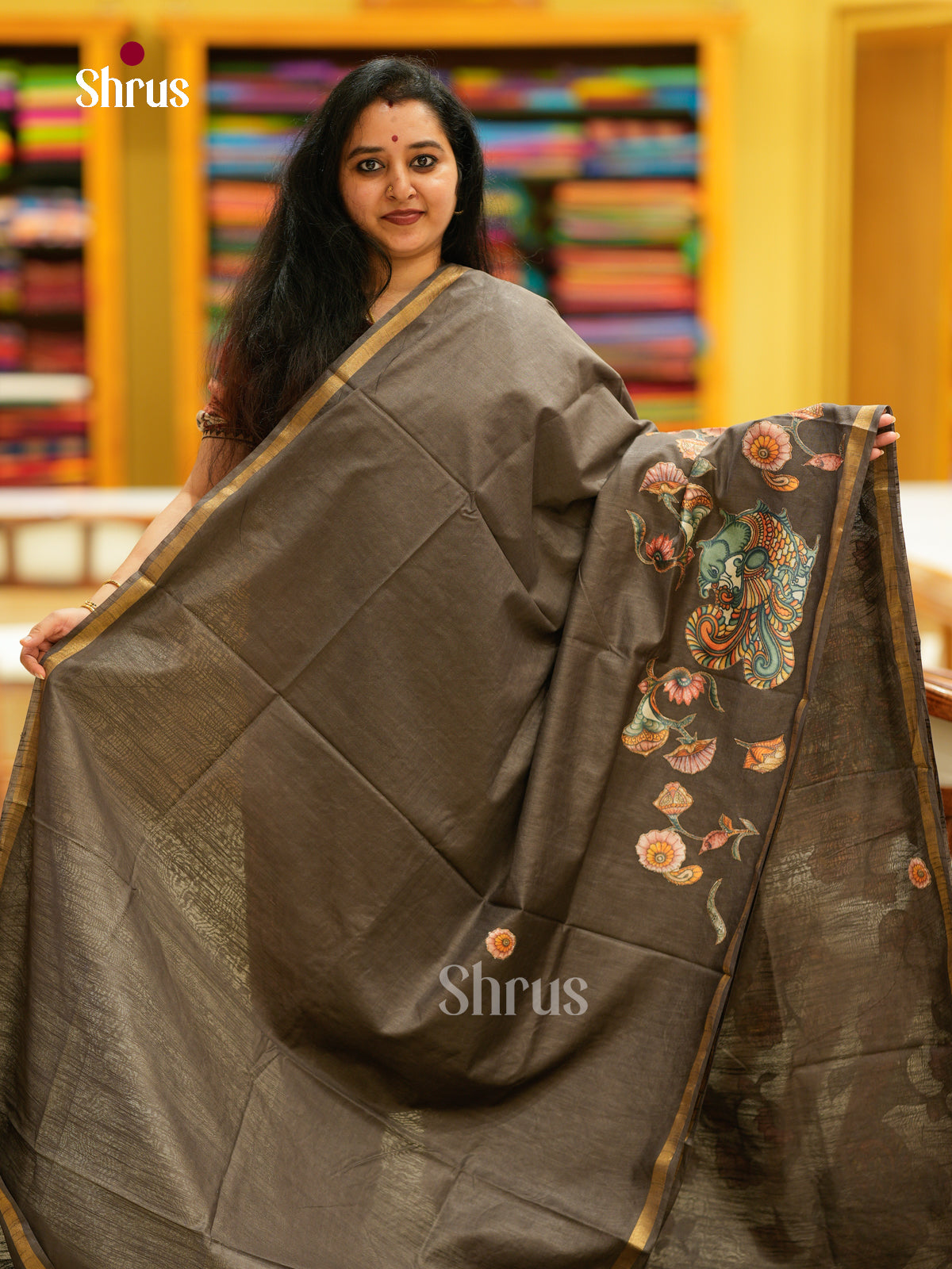 Kalamkari Applique Saree - EGS13140