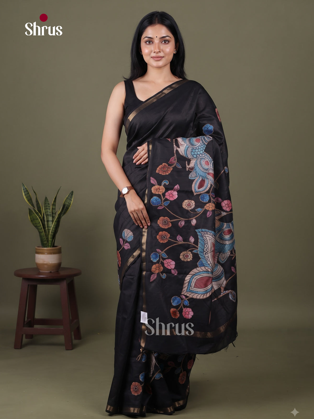Kalamkari Applique Saree - EGS13150