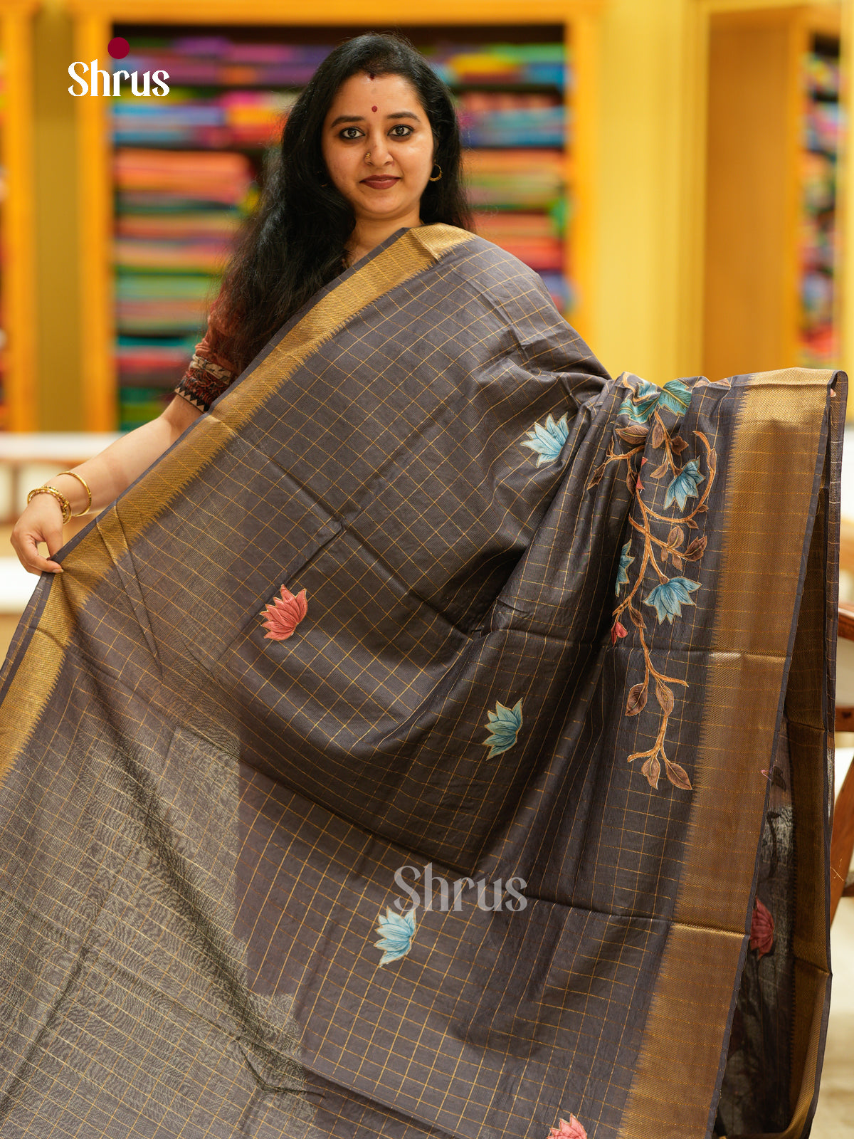 Kalamkari Applique Saree - EGS13157