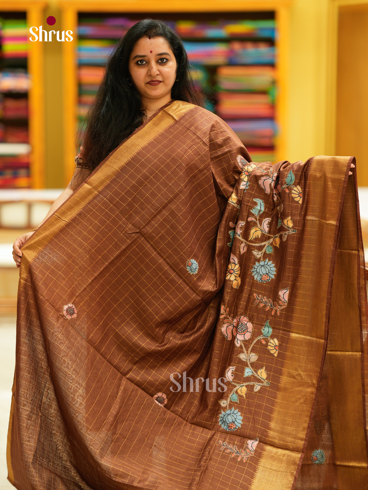Kalamkari Applique Saree - EGS13162