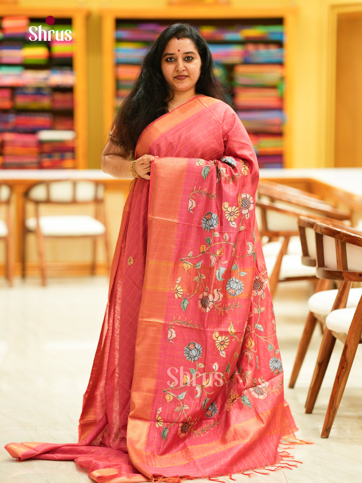 Kalamkari Applique Saree - EGS13164