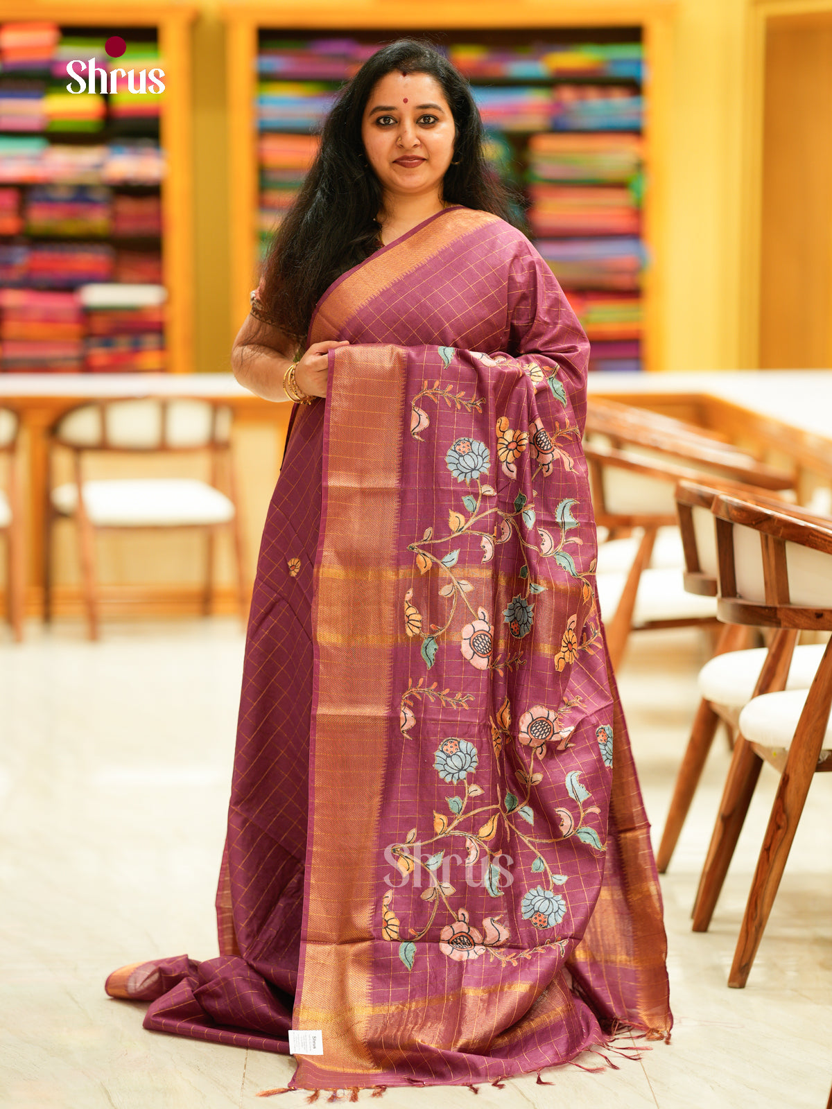 Kalamkari Applique Saree - EGS13165