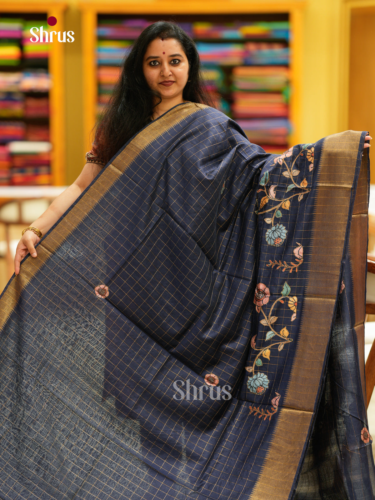 Kalamkari Applique Saree - EGS13168