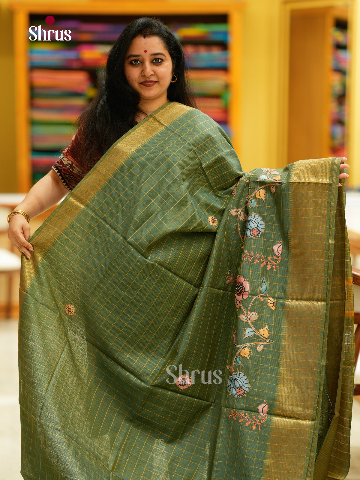 Kalamkari Applique Saree - EGS13169