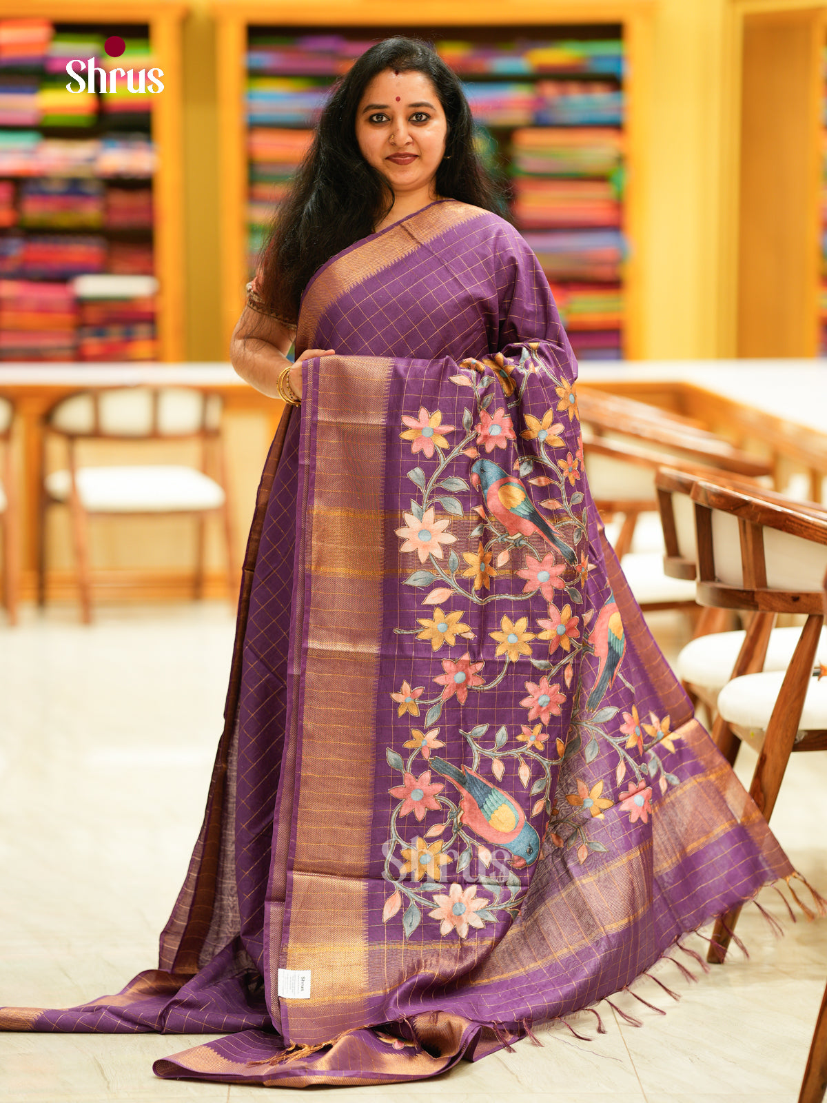 Kalamkari Applique Saree - EGS13177