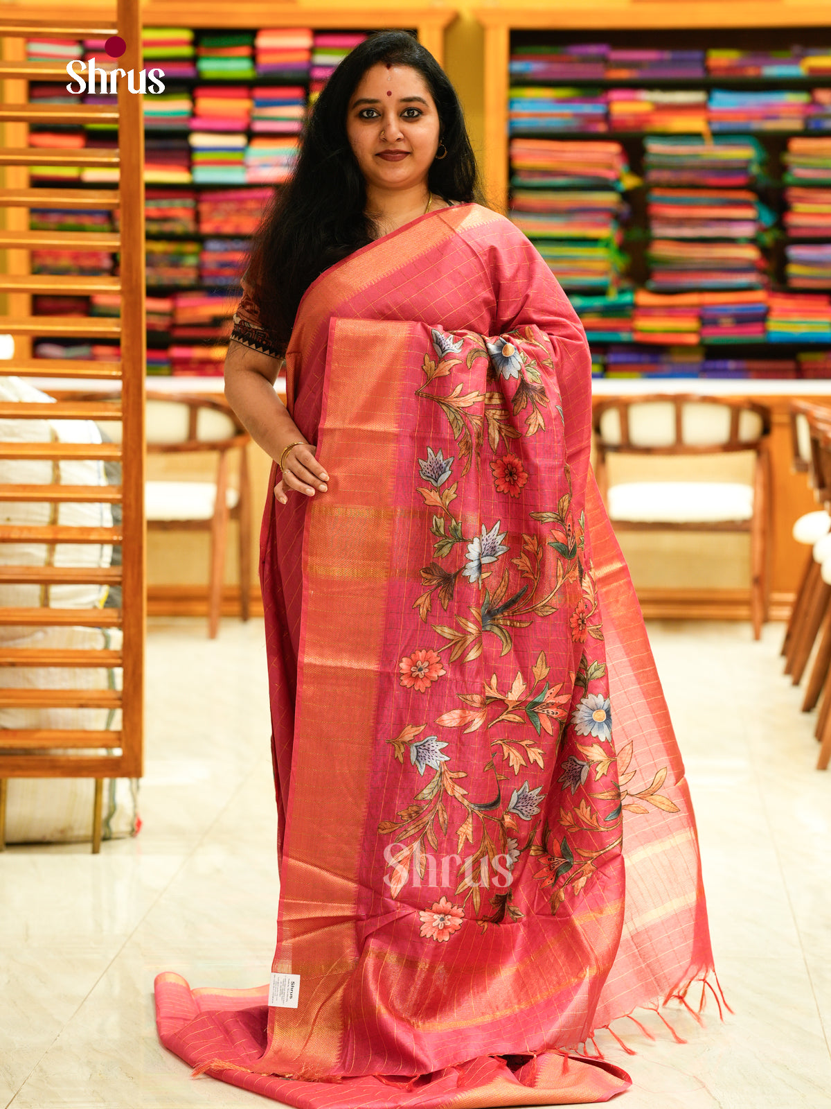 Kalamkari Applique Saree - EGS13187