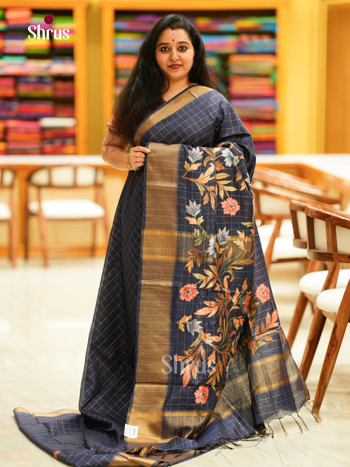 Kalamkari Applique Saree - EGS13190