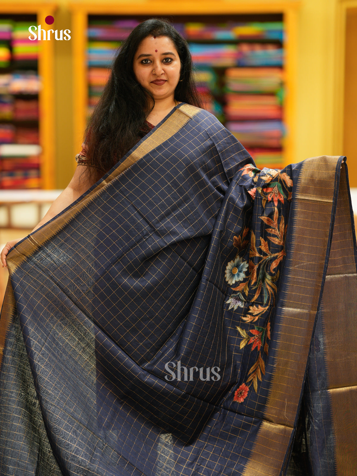 Kalamkari Applique Saree - EGS13190