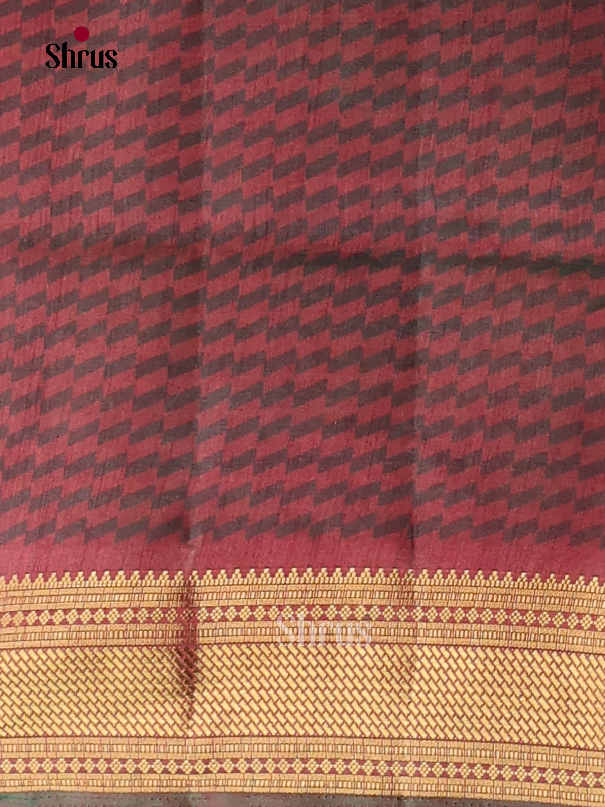 Green & Mustard & Maroon- Semi Patola Saree - Shop on Shrus.com