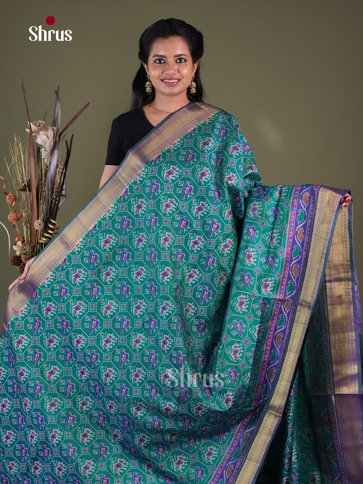 Blue & Purple- Semi Patola Saree