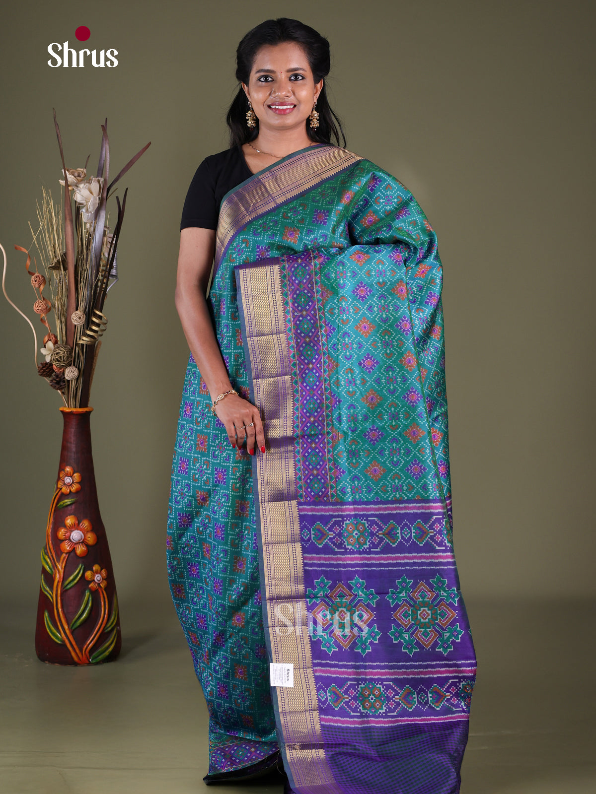 Blue & Purple -Semi Patola Saree
